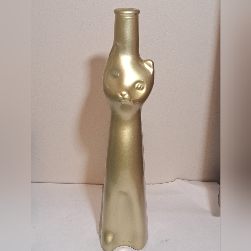Light Gold Happy Cat Rheinhessen Riesling Germany Empty Wine Bottle.